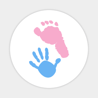 Baby foot and hand prints. Twin symbol Magnet